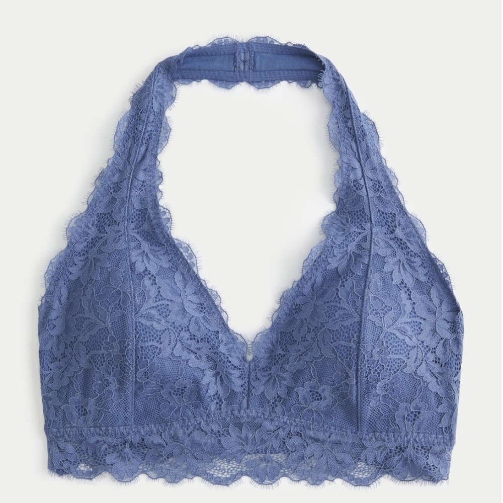 Lilac Lace Halter Bralette XS